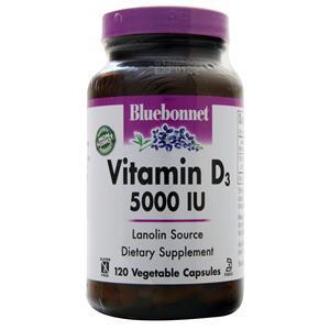 Bluebonnet Vitamin D3 (5000IU)  120 vcaps