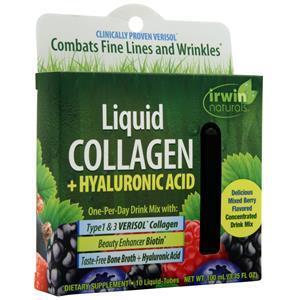 Irwin Naturals Liquid Collagen + Hyaluronic Acid Mixed Berry 10 count