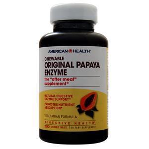 American Health Chewable Original Papaya Enzyme  250 tabs