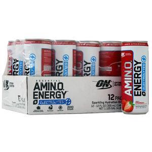 Optimum Nutrition Essential AMIN.O. Energy + Electrolytes RTD Juicy Strawberry 12 cans