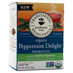 Traditional Medicinals Organic Probiotic Tea Peppermint Delight 16 pckts