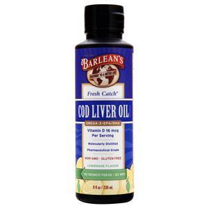 Barlean's Fresh Catch Cod Liver Oil Liquid Lemonade 8 fl.oz