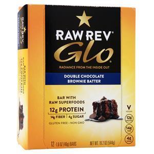 Raw Indulgence Raw Rev Glo Bar Double Chocolate Brownie Batter 12 bars