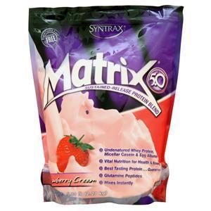Syntrax Matrix 5.0 - Sustained Release Protein Strawberry Cream 5 lbs