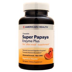 American Health Chewable Super Papaya Enzyme Plus  180 tabs