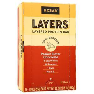 Rx Bar Layers - Layered Protein Bar Peanut Butter Chocolate 12 bars