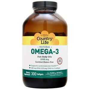 Country Life Omega-3 Fish Oil (1000mg)  300 sgels