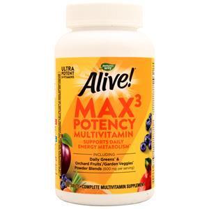 Nature's Way Alive! Max3 Daily Multi-Vitamin - Max Potency  180 tabs