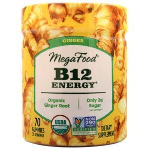 Megafood B12 Energy Gummies Ginger 70 gummy