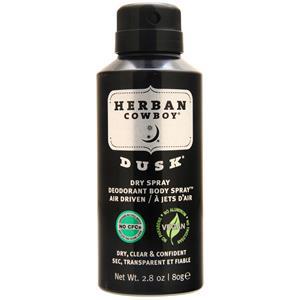 Herban Cowboy Dry Spray Deodorant Body Spray Dusk 2.8 oz