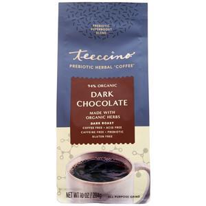 Teeccino Prebiotic Herbal Coffee (Gluten Free) Dark Chocolate - Dark Roast 10 oz