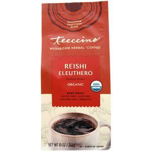 Teeccino Organic Mushroom Herbal Coffee Reishi Eleuthero French Roast 10 oz