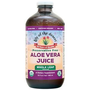 Lily of the Desert Certified Organic Aloe Vera Juice - Whole Leaf (Filtered) Preservative Free 32 fl.oz